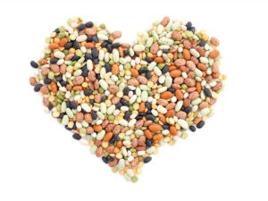 Mixed dried beans in a heart shape Mixed dried beans in a heart shape