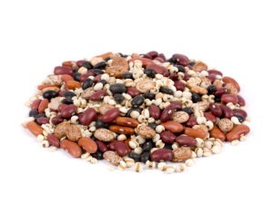 Mixed dried beans close up for background