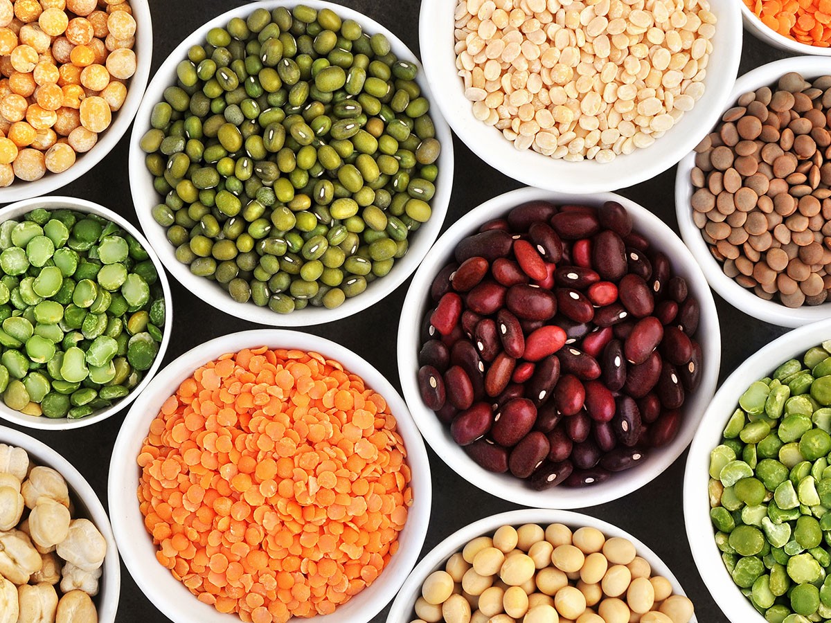 Image of a bunch of beans in bowls